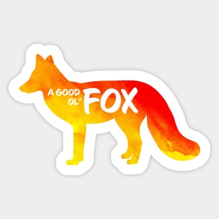 Fox Critter - Watercolor Background Sticker